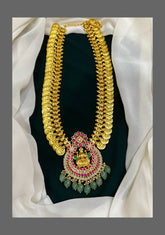 Kashu mala with Ruby Lakshmi pendent in Kundan Haram - KH00159